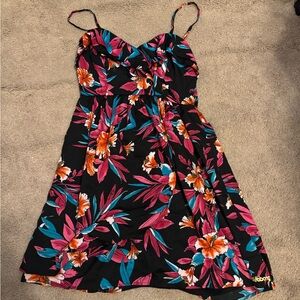 Billabong hibiscus strappy floral dress sz small